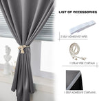AJAZZ 100% Blackout Self Adhesive Curtains Small Window Short Temporary - Image 4