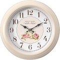 Abdurey Sweet French Rose Style Wall Clock, Battery Operated Silent, Creamy by Abdurey