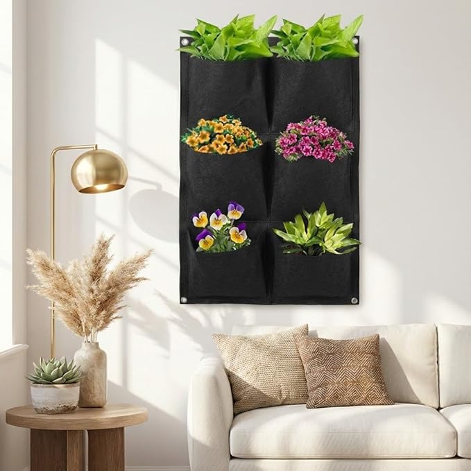 WFIST Vertical Hanging Planter Bag, Breathable Felt Wall Garden Planter - Image 4