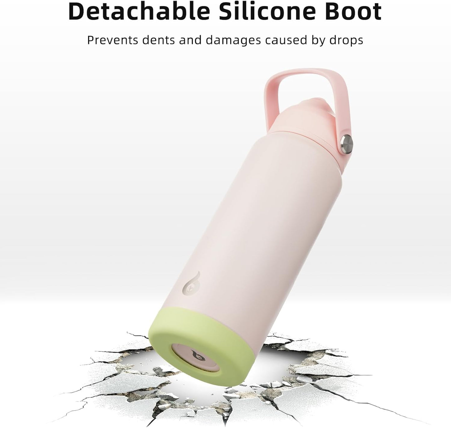 BJPKPK Water Bottle with Straw Lid, 24oz Vacuum Insulated Water Bottles, Metal Stainless Steel Thermos for Sports, Travel, BPA Free Leak Proof Thermos, Cups, Flasks, Tumblers,Pearl Pink