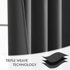 MIULEE Back Tab Grey Blackout Curtains 108 Inch Long 2 Panels Set - Image 7