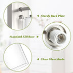 Set of 2 Wall Sconces for Bathroom, Modern Vanity Light Fixtures, Nickle Wall - Image 3
