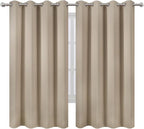 LEMOMO Khaki Blackout Curtains 66 x 63 Inch Length/Set of 2 Curtain - Image 2