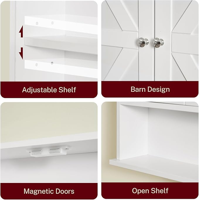 TEENFON Bathroom Wall Cabinet, Bathroom Cabinet - Image 6