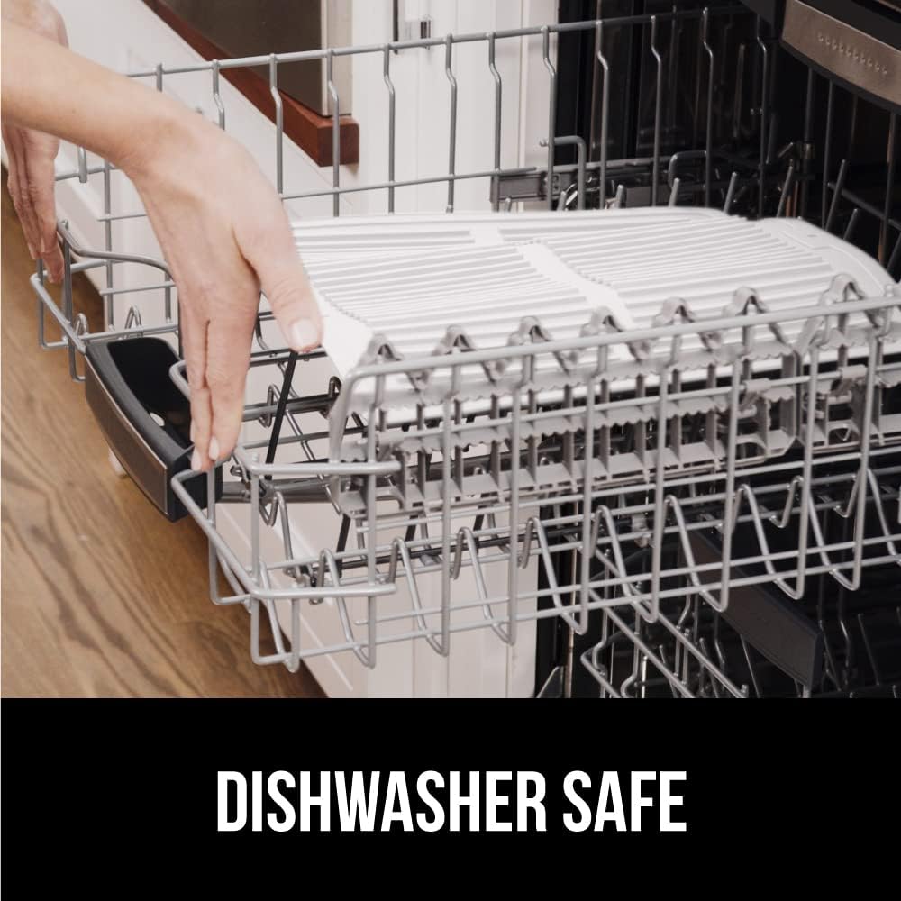 GORILLA GRIP 100% BPA-Free Patented Silicone Dish Drying Mat for Kitchen Counter, 18x16 Inch, Water Catching Ribbed Design, Easy Clean Waterproof Sink Liner, Heat Resistant, Fits Under Rack, White