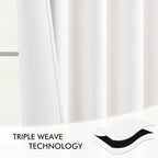 MIULEE Pure White Back Tab Blackout Curtains 120 Inch Long 2 Panels Set - Image 7