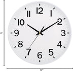 HZDHCLH White Wall Clocks Battery Operated 12 inch Silent Non Ticking Modern - Image 7