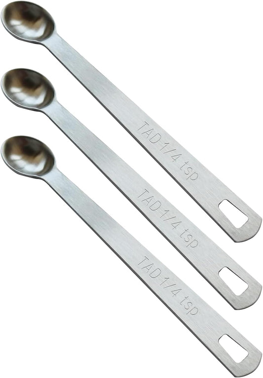 3PCS 1/4 Teaspoon(1/4tsp, 1.25 ml, Tad) Single Tiny Measuring Spoon, Small Individual Stainless Steel Measure Spoons Only
