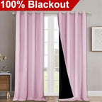 NICETOWN 100% Blackout Blinds, Baby Pink, Laundry Room Decor Window Treatment - Image 2