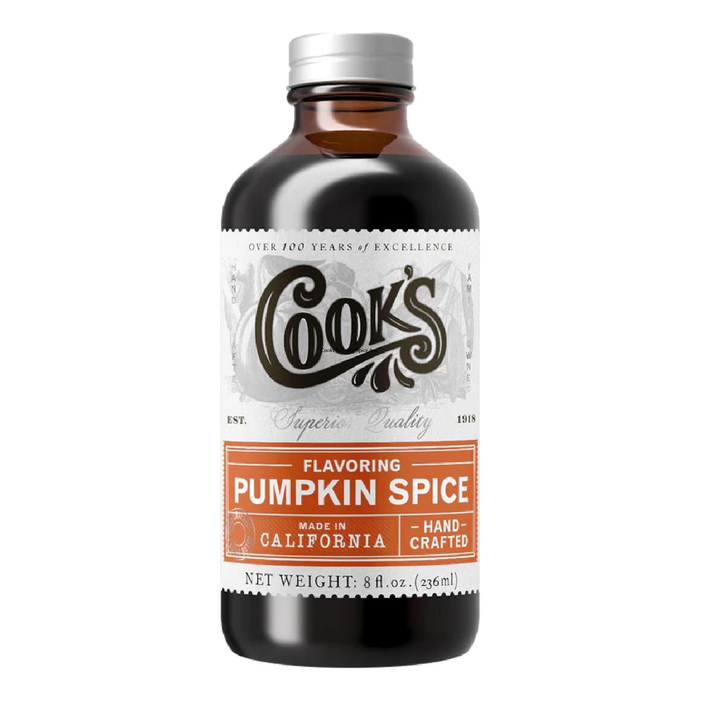 Cook's, Pumpkin Spice Flavoring, for Baking, Cookies, Beverages, Cakes, Breads, 8 oz