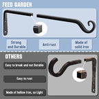 FEED GARDEN 15 Inch 2 Pack Hand-Forged Hanging Plant Bracket Heavy Duty Metal - Image 4