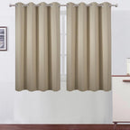 LEMOMO Blackout Curtains 66 x 54 Inch Long Beige Curtains Set of 2 Panels Room by Lemomo