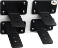 4 Pack - 3 inch Black Hidden L Shelf Bracket Iron Floating Shelf Brackets by MHMYDZ