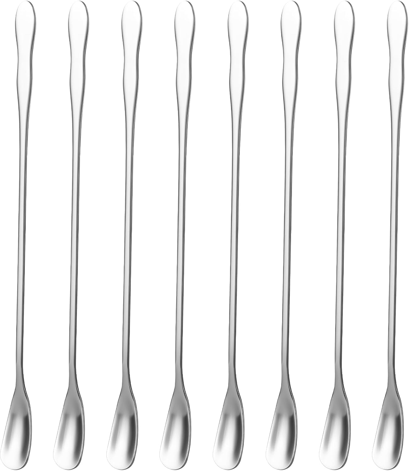 8 PCS Stainless Steel Coffee Stirrers - Long Spoon Reusable Cocktail Stir Sticks - 7.87 Inch Bar Spoon for Stirring Coffee, Cold Drink