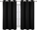 LEMOMO Black Blackout Curtains 34 x 54 Inch Length/Set of 2 Curtain - Image 2
