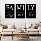 GUBIYU Black Home Wall Art for Living Room Family Sign Prints Canvas Painting - Image 2