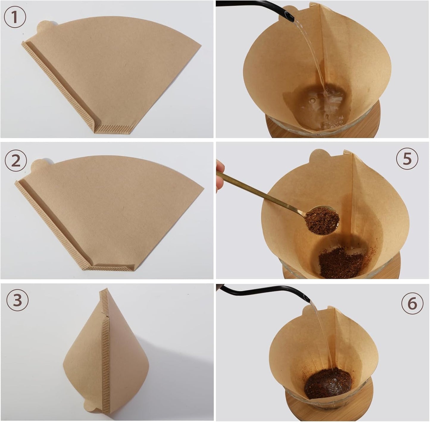 200 Count #4 Cone Coffee Filters 8-12 Cups, Disposable Coffee Filters 4 Cone Paper Unbleached Natural 4 Filters Paper Compatible with Ninja, Drip and Pour Over Coffee Maker