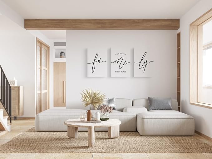 GUBIYU Family Wall Decor Home, Love Art Set of 3 Dining Room Modern Bedroom - Image 2