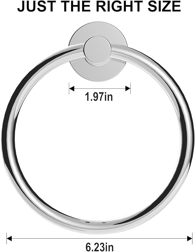 SetSail Towel Holder for Bathroom Wall 4 Packs Towel Ring Stainless Steel Heavy - Image 5