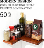 Floating Corner Shelves, Wall Shelf Set of 2, Shelves - Image 3
