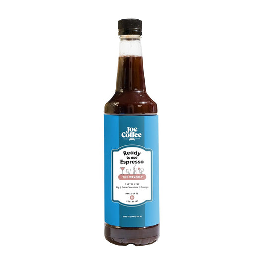 Joe Coffee Company - Ready to Use Waverly Espresso Specialty Coffee Concentrate, 25 fl oz Bottle | NYC Roaster, Kosher, Climate-Friendly