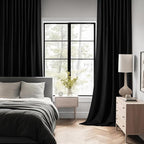 MIULEE Black Back Tab Blackout Curtains 84 Inch Length 2 Panels Set - Image 2