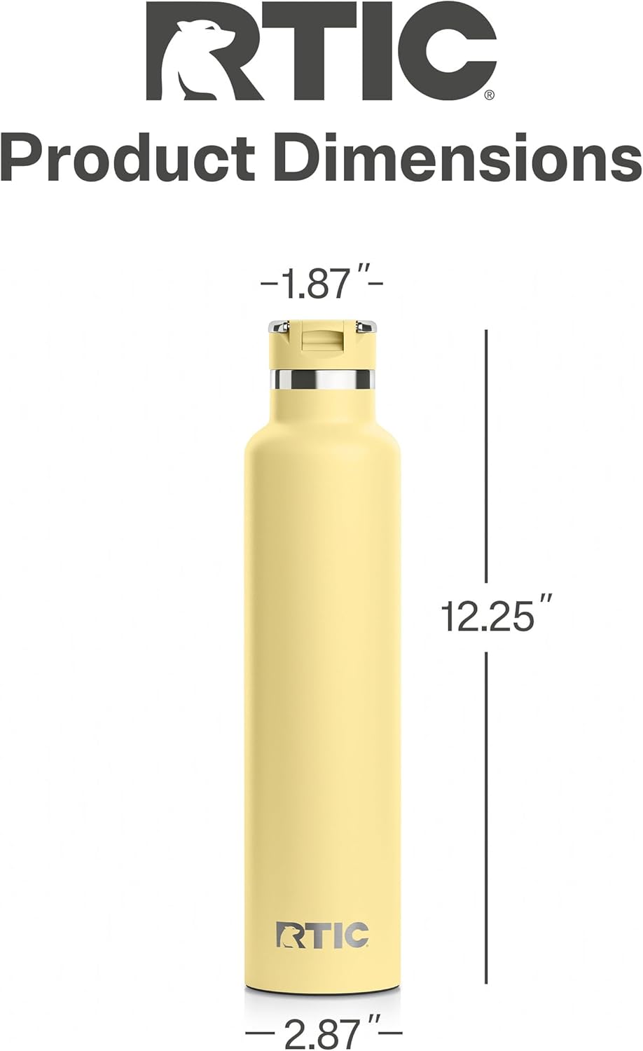 RTIC 26oz Journey Bottle Metal Stainless Steel Vacuum Insulated, BPA Free, Reusable, for Water, Hot and Cold Drinks, Travel, Sports, Camping, Sunlight