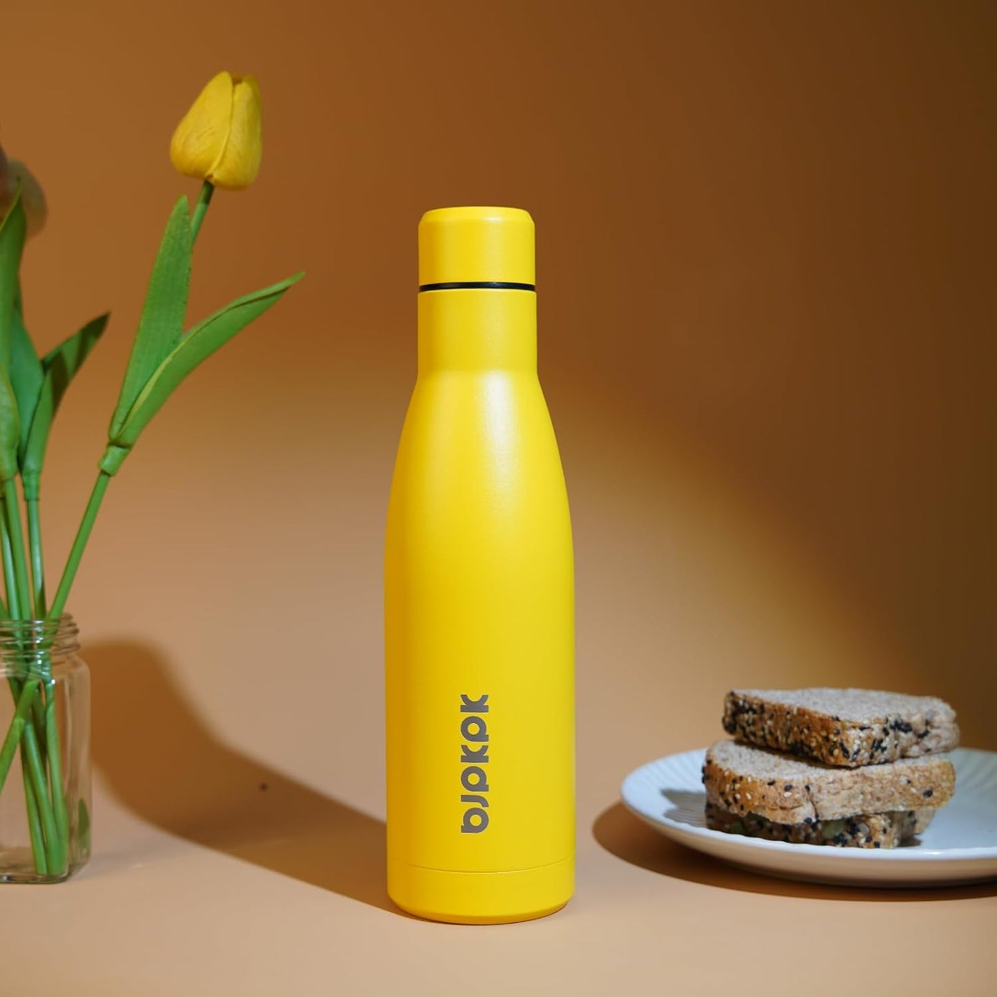 BJPKPK 25oz Insulated Water Bottle Double Wall Vacuum Insulated Stainless Steel Water Bottles for Spots Keep Cold and Hot,Yellow