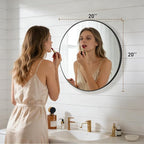 NEWBULIG 20 Inch Round Wall Mirror, Bathroom Mirror - Image 2