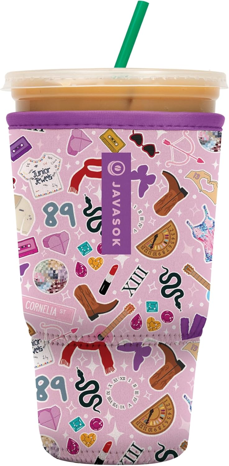 Sok It JavaSok Iced Coffee & Cold Soda Insulated Neoprene Cup Sleeve (On Tour, XLarge: 38-42oz)