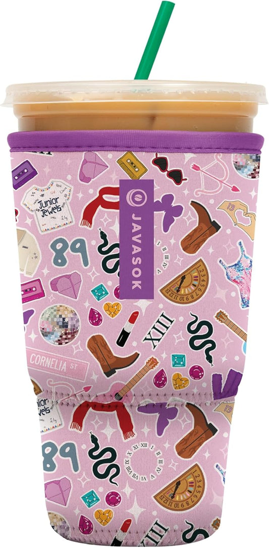 Sok It JavaSok Iced Coffee & Cold Soda Insulated Neoprene Cup Sleeve (On Tour, XLarge: 38-42oz)