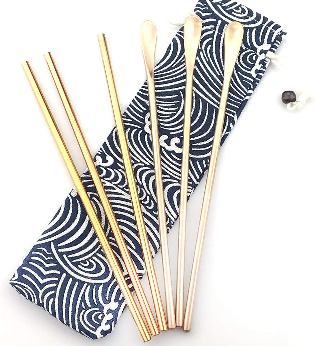 JASHII Matte Long Handle Spoon Cocktail Mixing Stirring Spoons Iced Tea Coffee Spoons with 8.6 inch Long Handle Brushed SUS304 Stainless Steel, 6-Piece