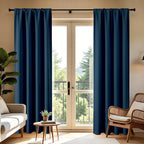 CUCRAF Navy Blue Blackout Curtains 84 inch Length 2 Panels Set, Rod Pocket Room - Image 8