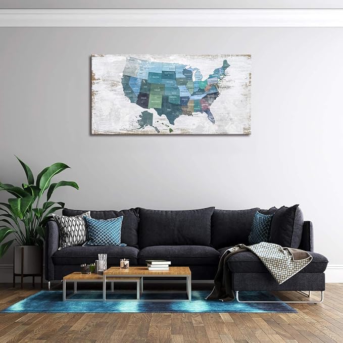Map of The United States Wall Decor Map Canvas Wall Art - Image 7