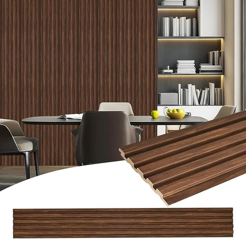 16-Pack 3D Slat Wall Panels, Easy-Install Soundproof Faux Wood Wall Panels by Unknown