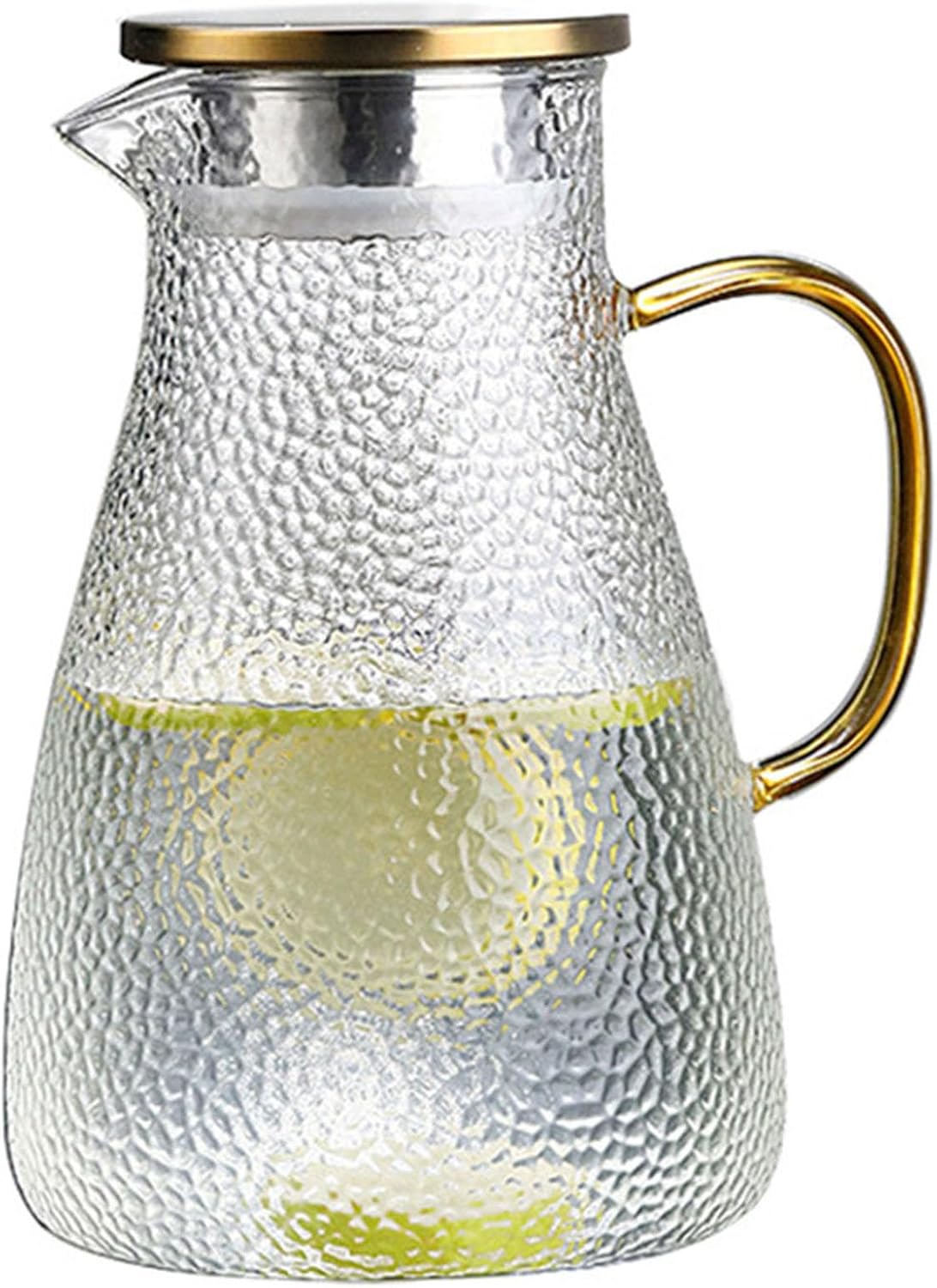 Xrrxy 2L/68oz Water Pitcher Glass Pitcher with Lid and Handle, Heat/Cold Resistant Borosilicate Glass Water Carafe for Coffee, Lemonade, Iced Tea,Beverage, Water Glass Jug