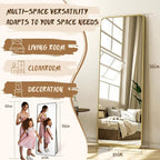 XRAMFY 56"x21" Floor Full Length Mirror Standing Full Body Rounded Corner - Image 4