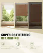 FoundGo Retro Bamboo Blinds 60" W x 72" H Bamboo Roman Shades Light Filtering - Image 2