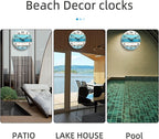 CHYLIN Wall Clock Beach Decor 12 Inch Coastal Nautical Ocean Clocks - Image 8