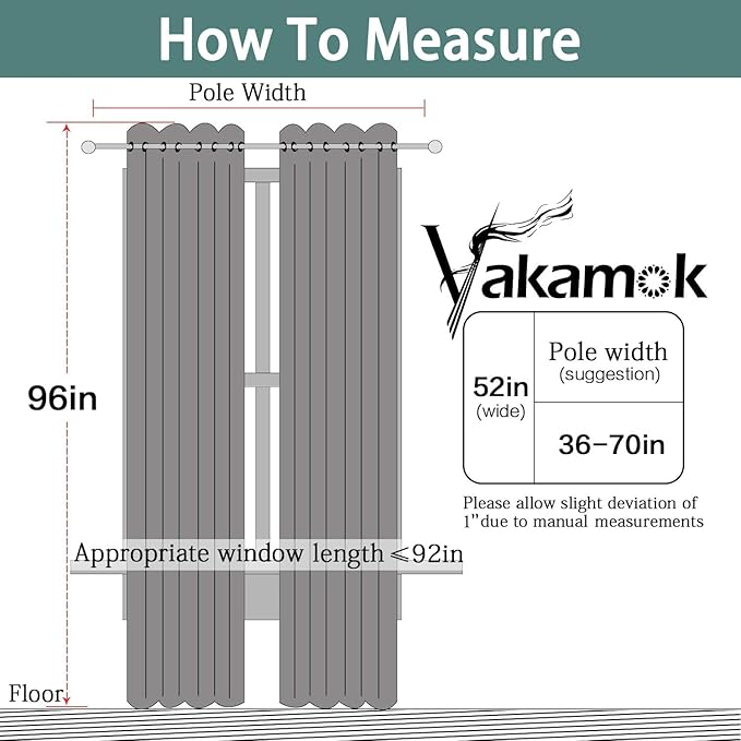 Yakamok Green 100% Blackout Curtains, Total Blackout Lined Curtain Panels - Image 7