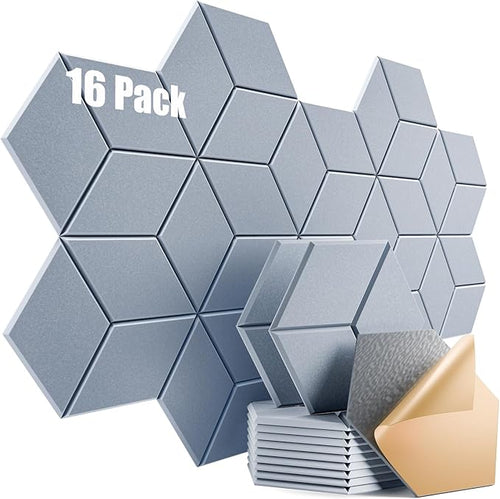 16 Pack Self-Adhesive Acoustic Panels 12" X 10" X 0.4" by Dailycooper