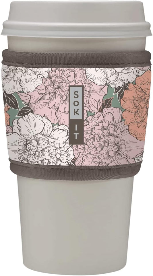 Sok It HotSok Coffee & Tea Reusable Insulated Neoprene Cup Sleeve (Carnations)