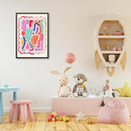Funky Cute Kids Abstract Wall Art Trendy Bright Colorful Poster 08x10 inch - Image 5