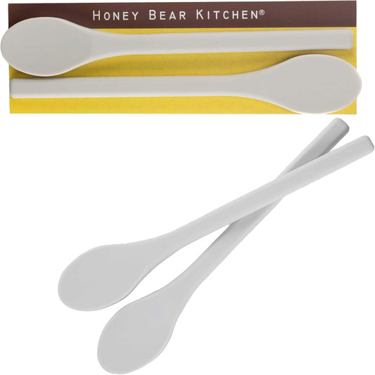 Honey Bear Kitchen Silicone Stirring Spoon (Set of 2, Grey Polar Bear) for Coffee & Tea