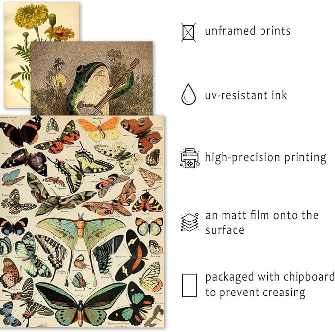 ANERZA 16 PCS Vintage Wall Art Decor, Botanical Cottagecore Wall Collage Kit - Image 3