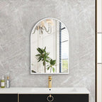 Arched Wall Mirror, Brushed Metal Frame Mirror, Arch Bathroom Vanity - Image 3