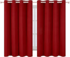 LEMOMO Red Blackout Curtains/52 x 45 Inch Length Kids Curtains/Set of 2 Panels - Image 2