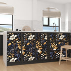 Laatse Blue/Gold Leaf Wallpaper Peel and Stick Vintage Dark Floral Wallpaper - Image 8