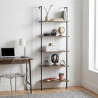 aboxoo Ladder Shelf Open Bookshelf 5-tier Wood Wall-mounted Bookcase Storage - Image 9