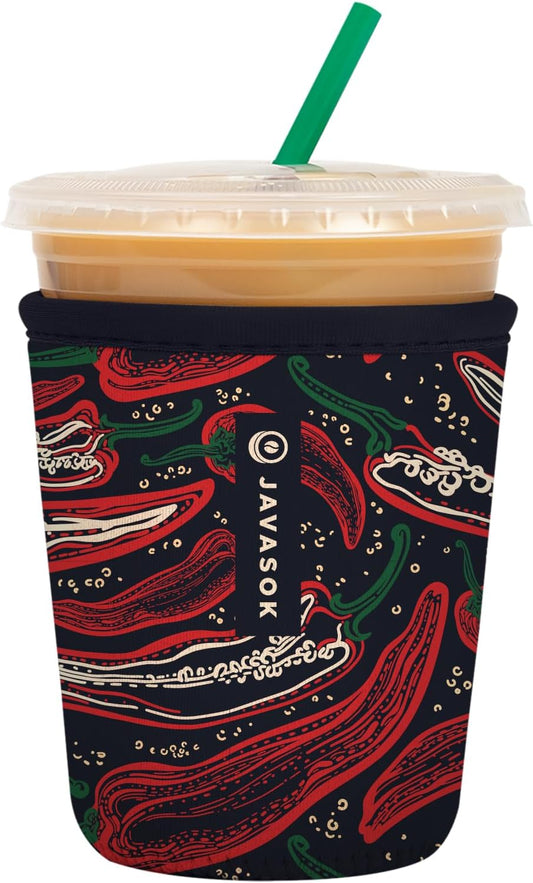 Sok It JavaSok Iced Coffee & Cold Soda Insulated Neoprene Cup Sleeve (Hot Stuff, Small: 16-20oz)